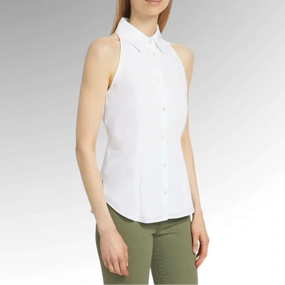 Veronica Beard Cotton-Blend Sleeveless Shirt - Picture 5 of 10
